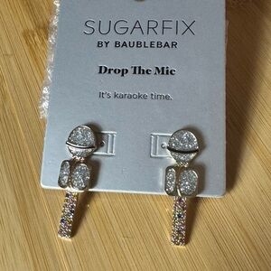 Sugarfix‎ by BaubleBar “Drop The Mic” Earrings – Sparkle Dangle, Nickel Free
